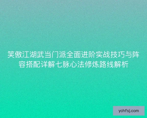 笑傲江湖武当门派全面进阶实战技巧与阵容搭配详解七脉心法修炼路线解析